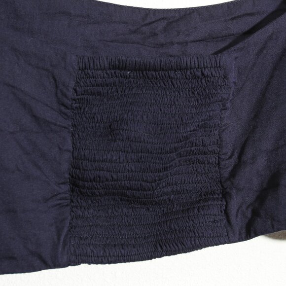 SANI Colorblock Bandeau & High Rise Short Set Embroidered Navy Cream Size Small - Picture 6 of 16